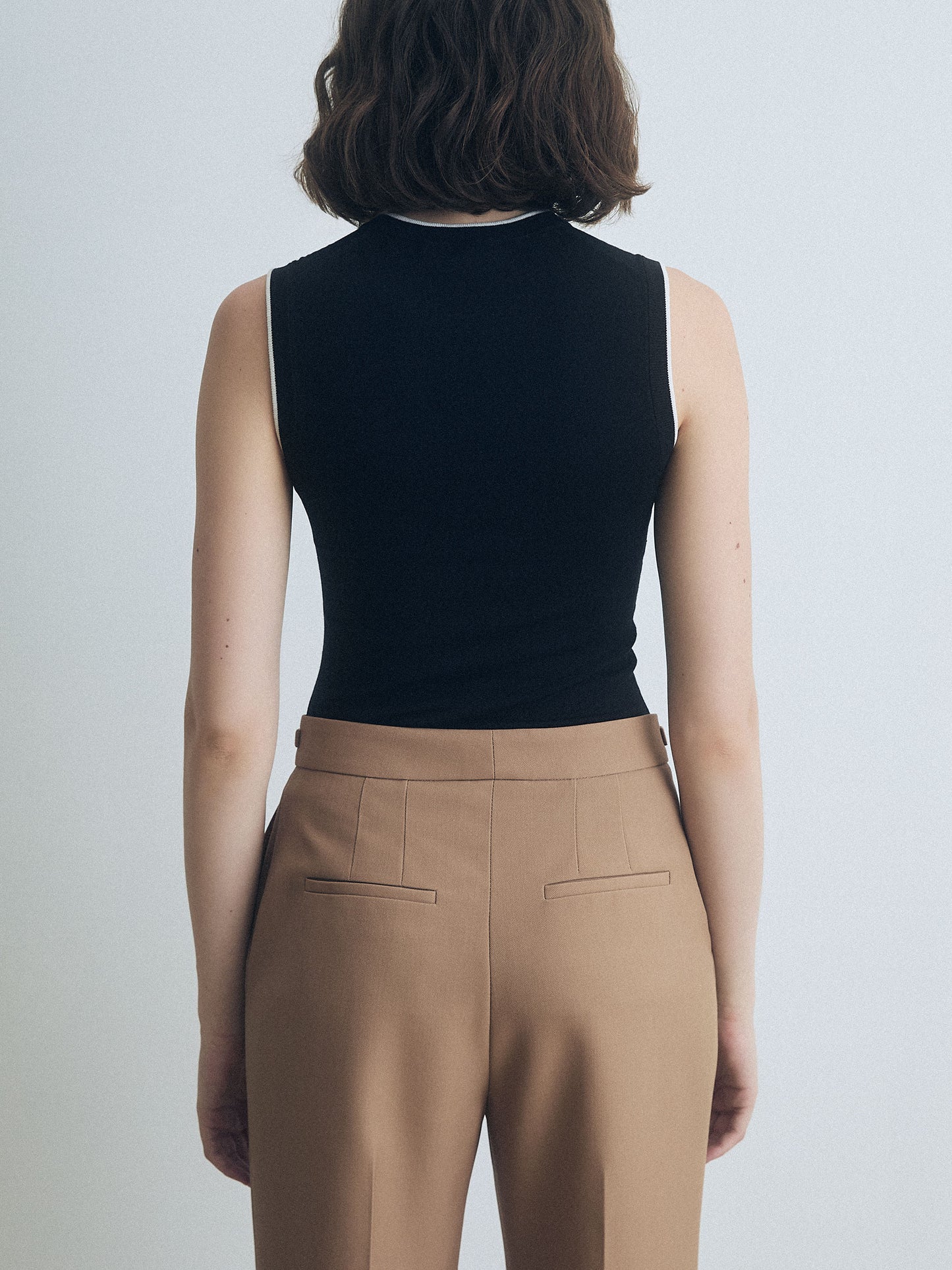 Crew Neck Shell With Tipping