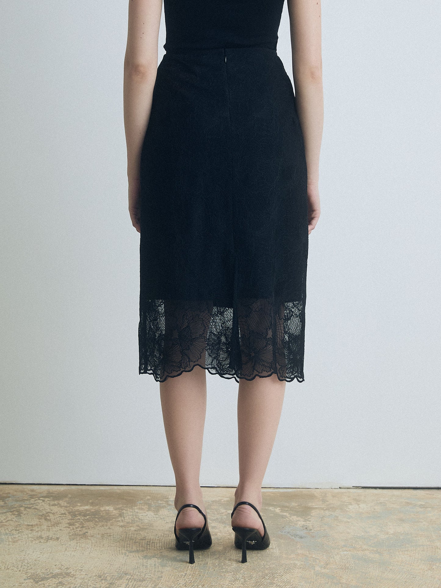 Silk-Lined Lace Skirt