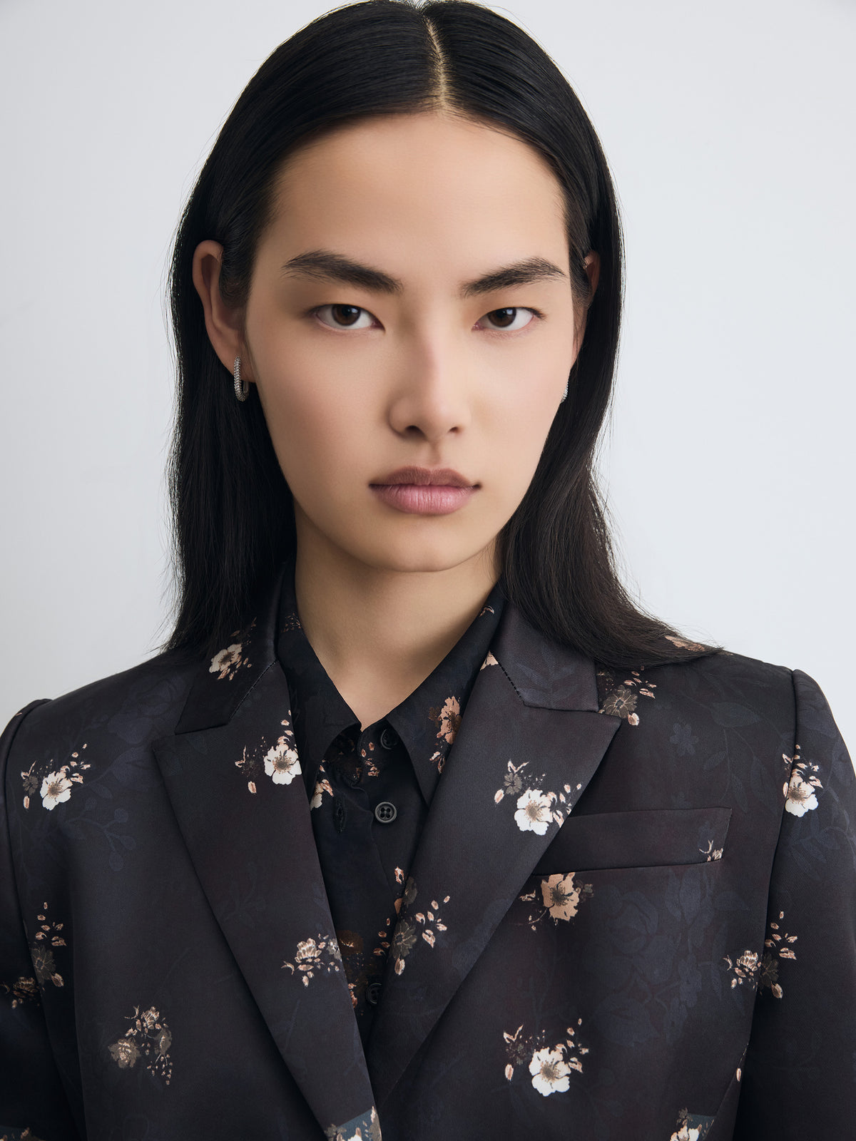 Veste tailleur à imprimé floral