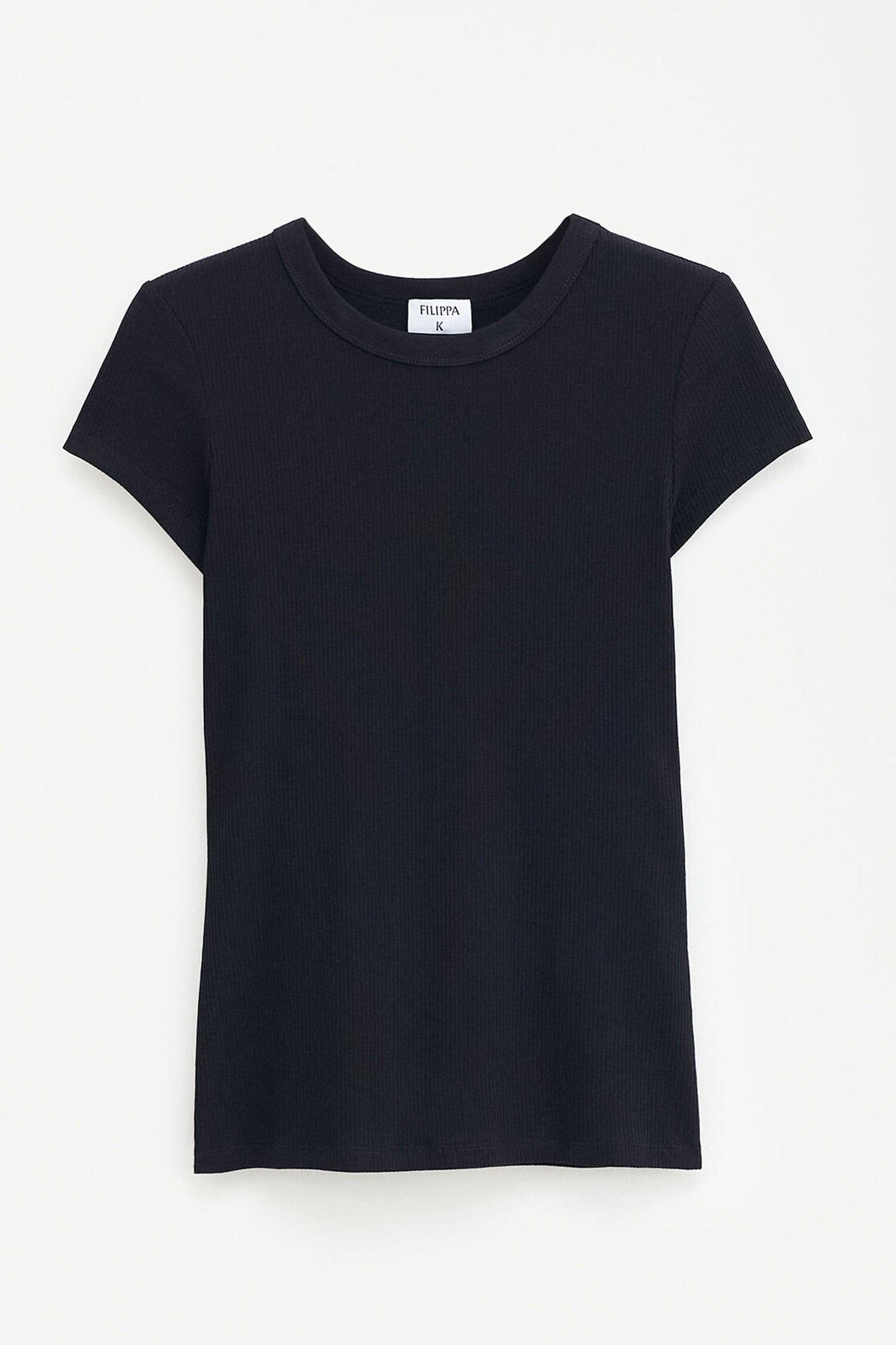 T-shirt en Maille Côtelée Fine