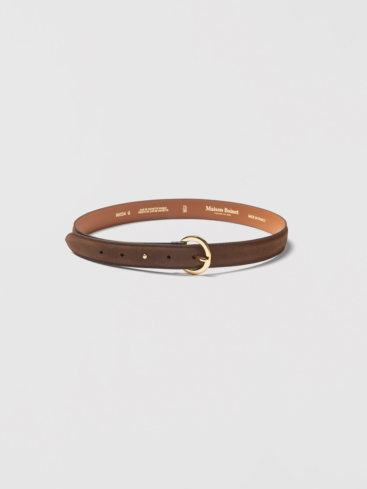 Ceinture Prune 25 Mm En Cuir Nubuck