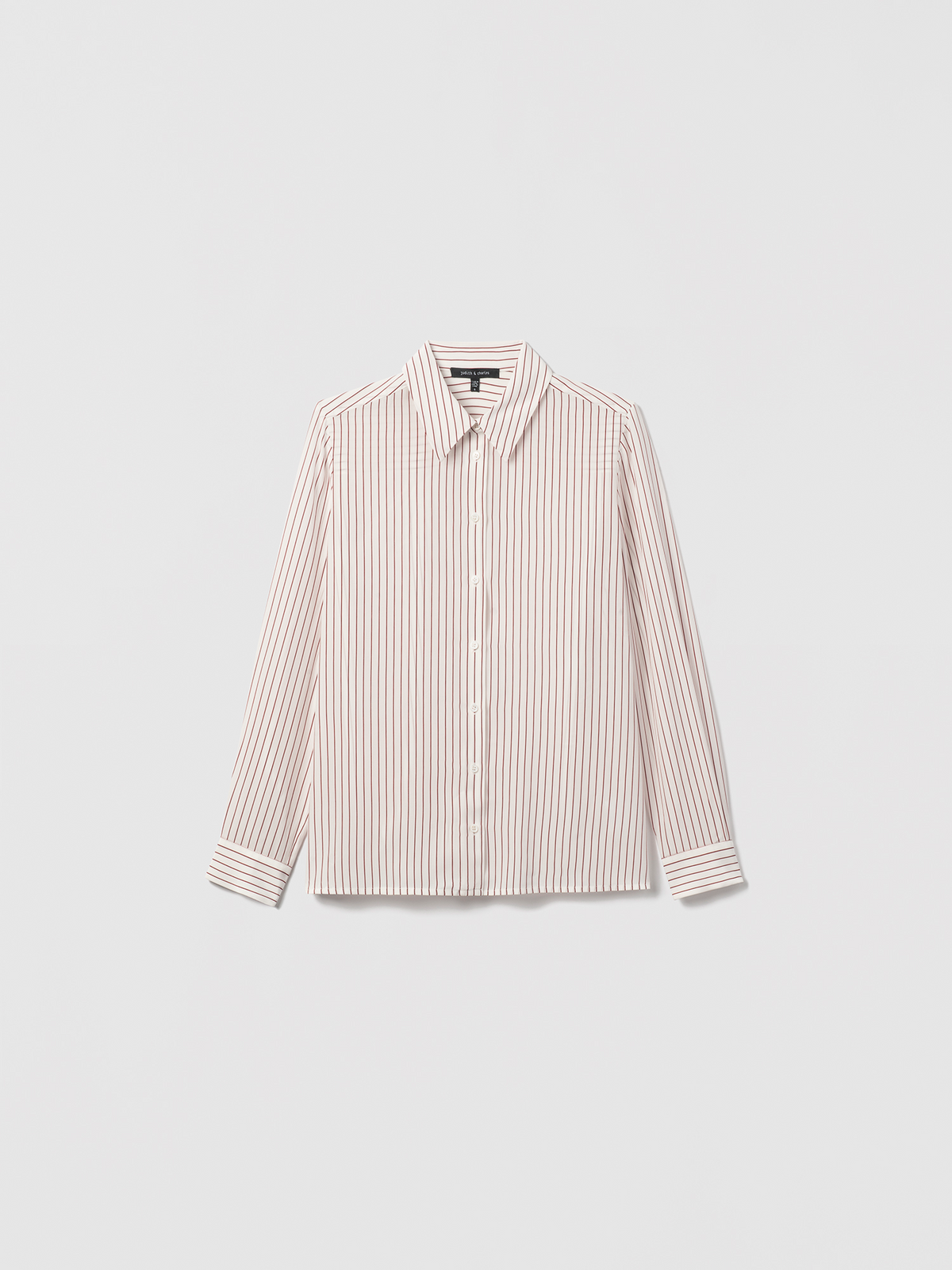Stripe Silk Long Sleeve Blouse