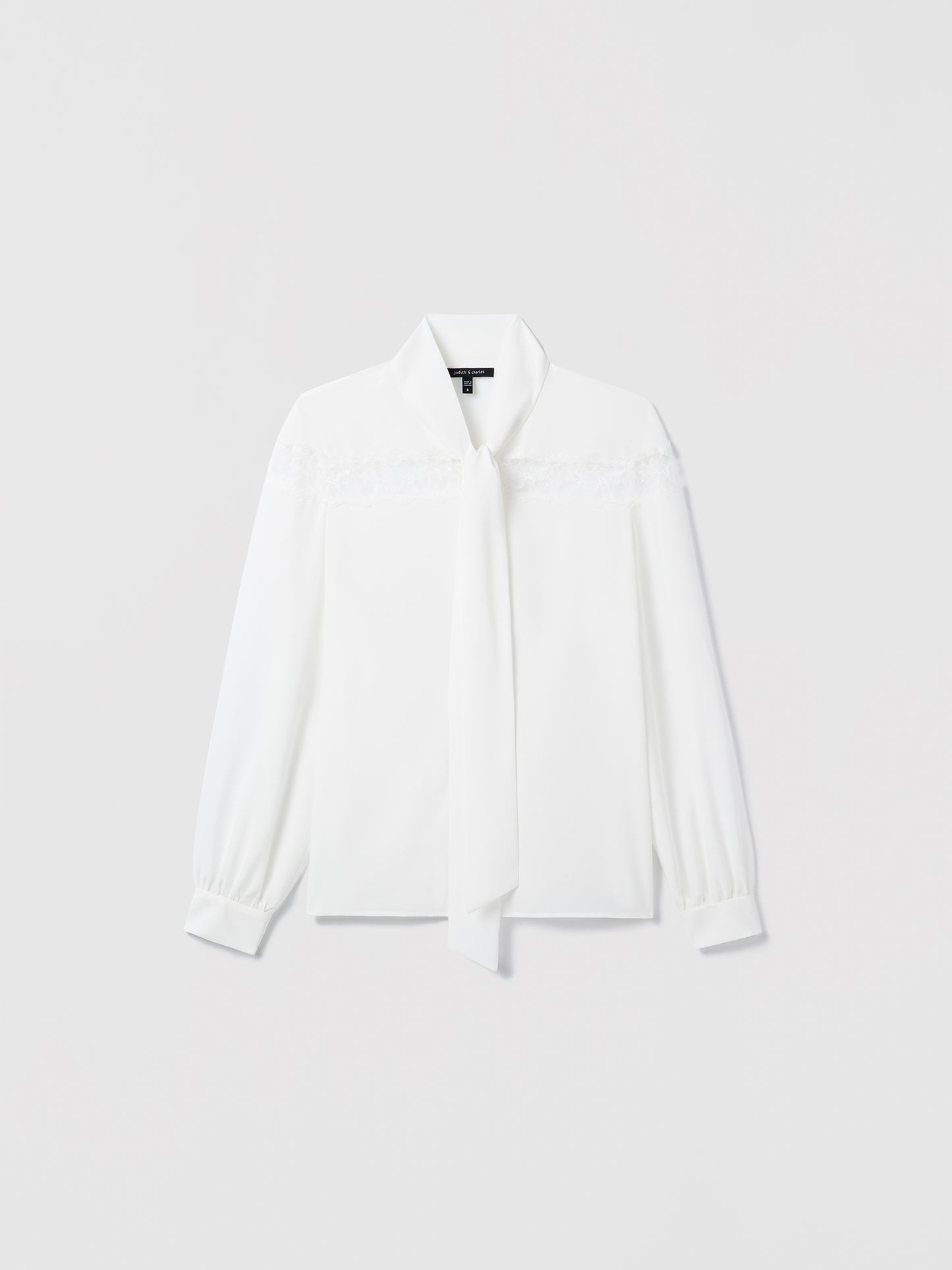 Lace Insert Silk Blouse