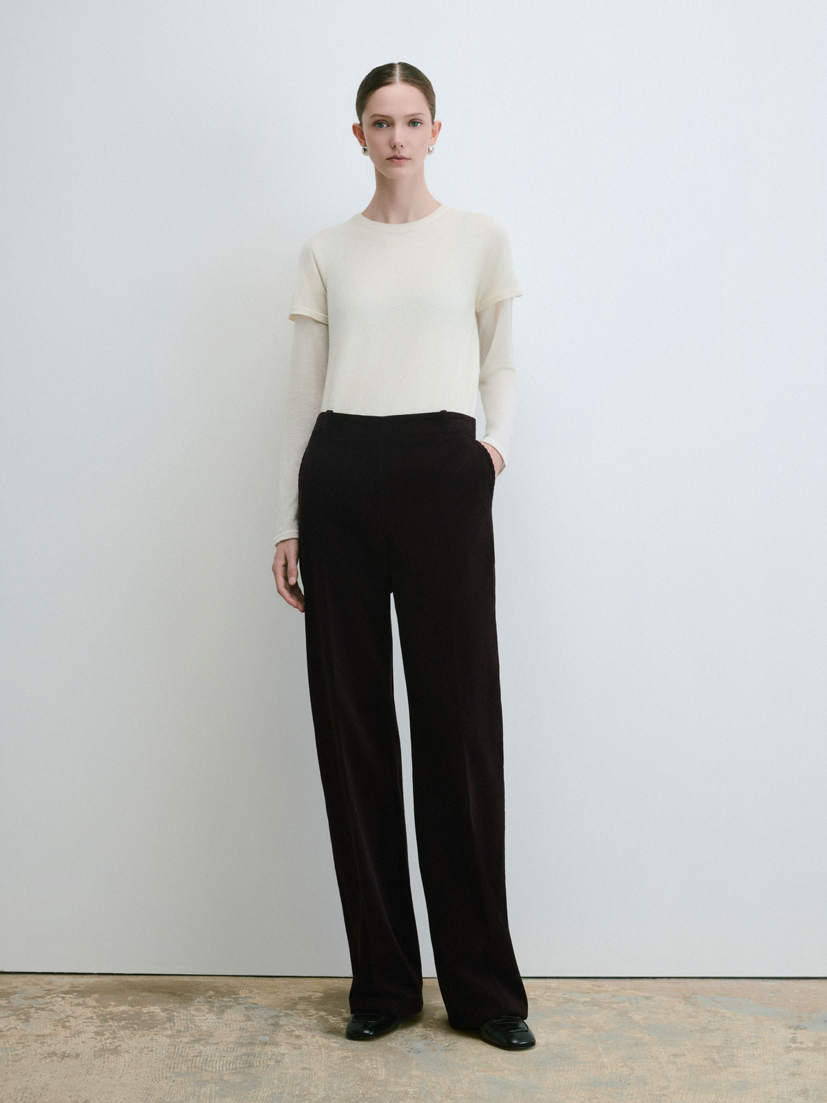 Pantalon Décontracté En Velours Côtelé À Grosses Côtes