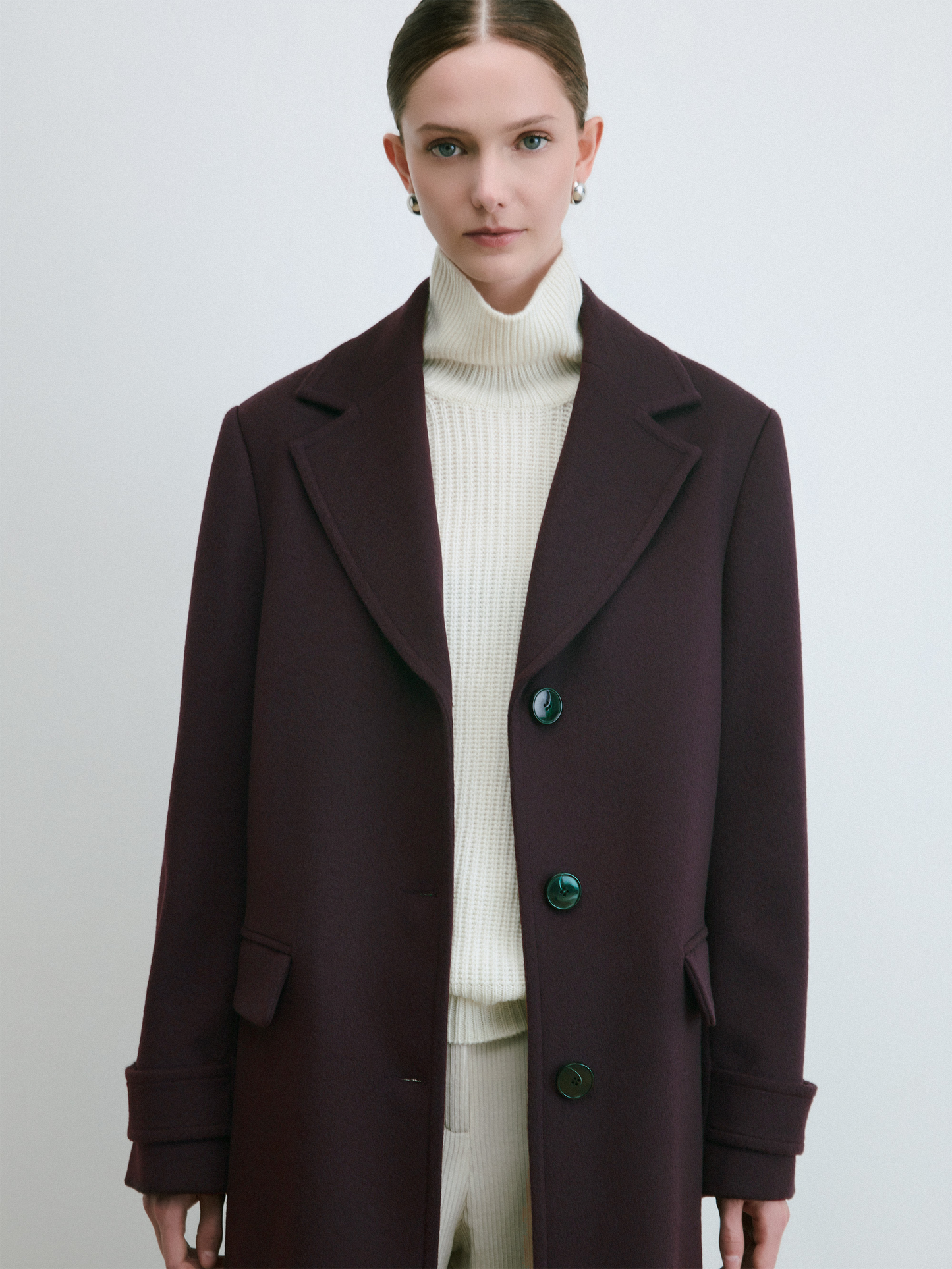 Manteau Long En Laine Et Cachemire