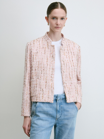 Veste Courte En Tweed Métallisé