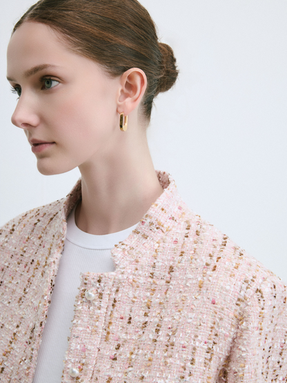 Veste Courte En Tweed Métallisé