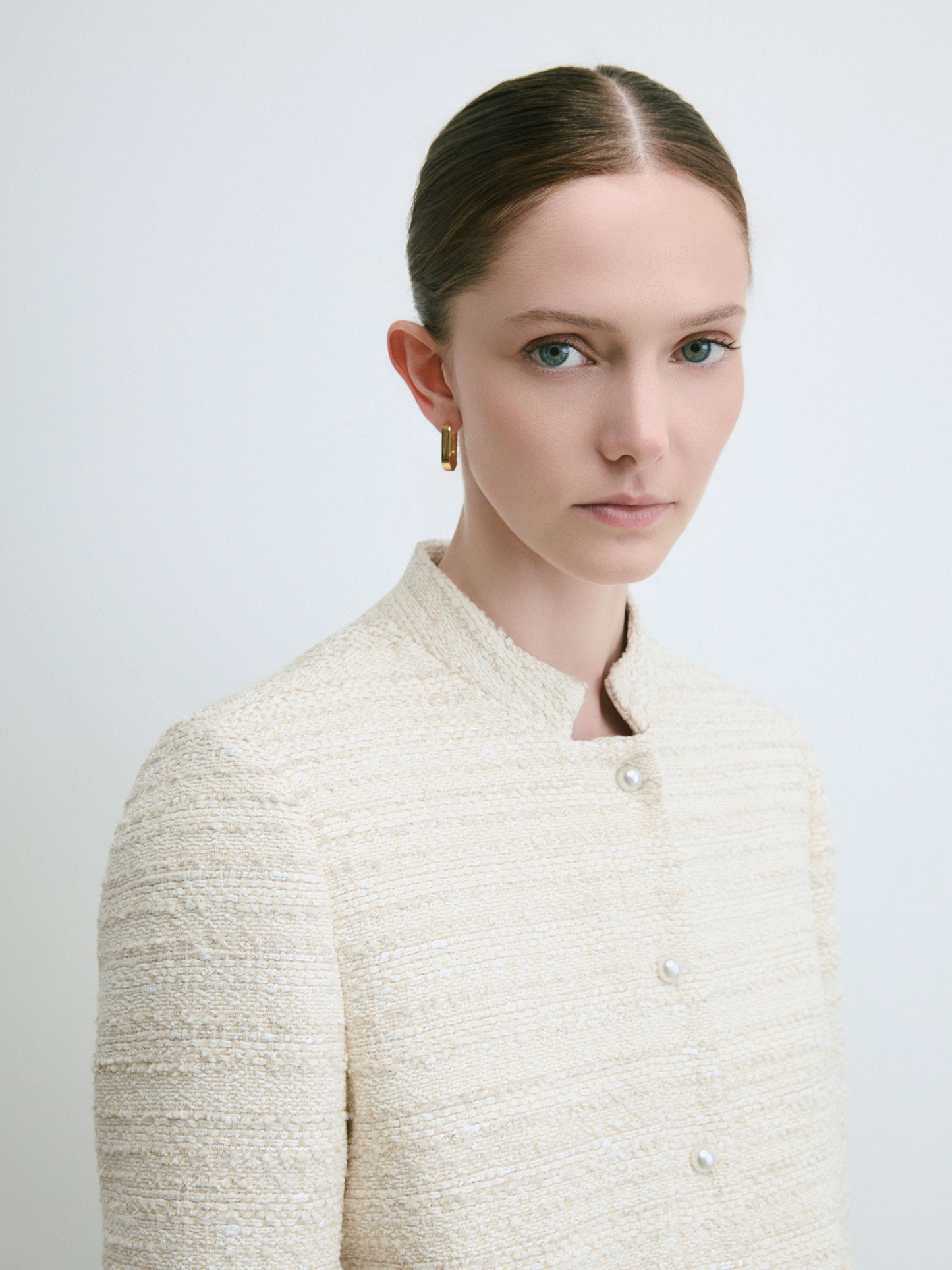 Crop Metallic Tweed Jacket