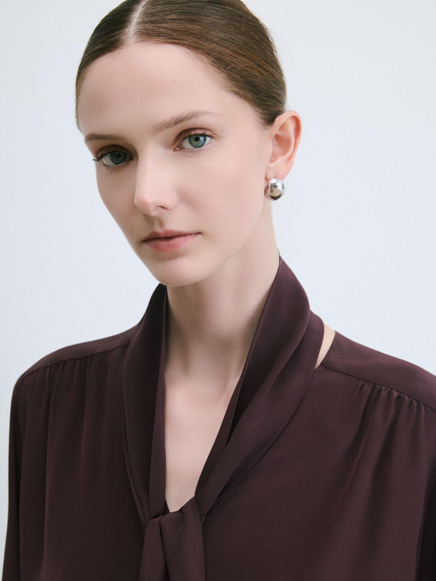 V-Neck Scarf Blouse
