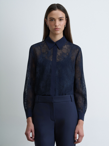 Tonal Floral Lace Blouse