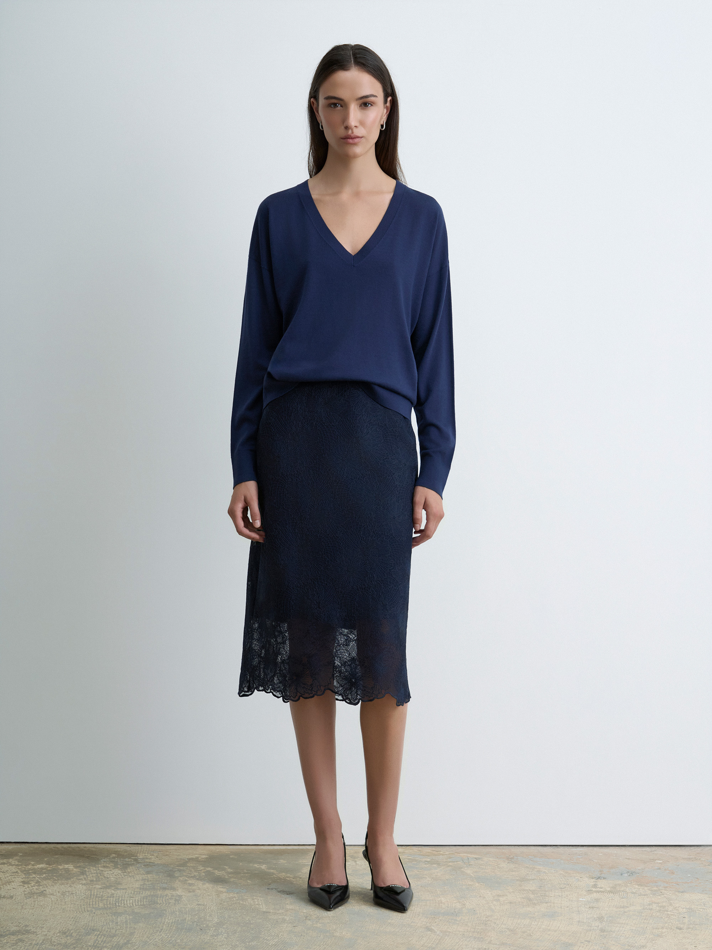 Tonal Floral Lace Skirt