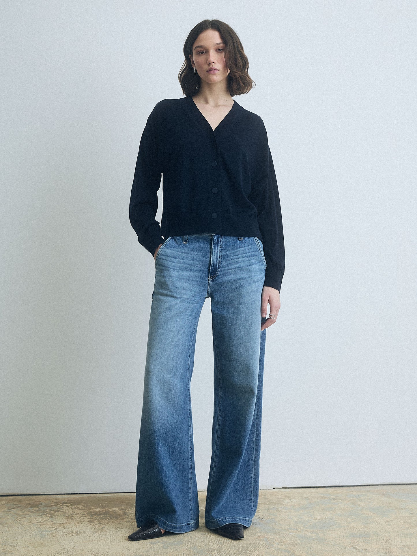 Cardigan Ample Avec Dos en Soie
