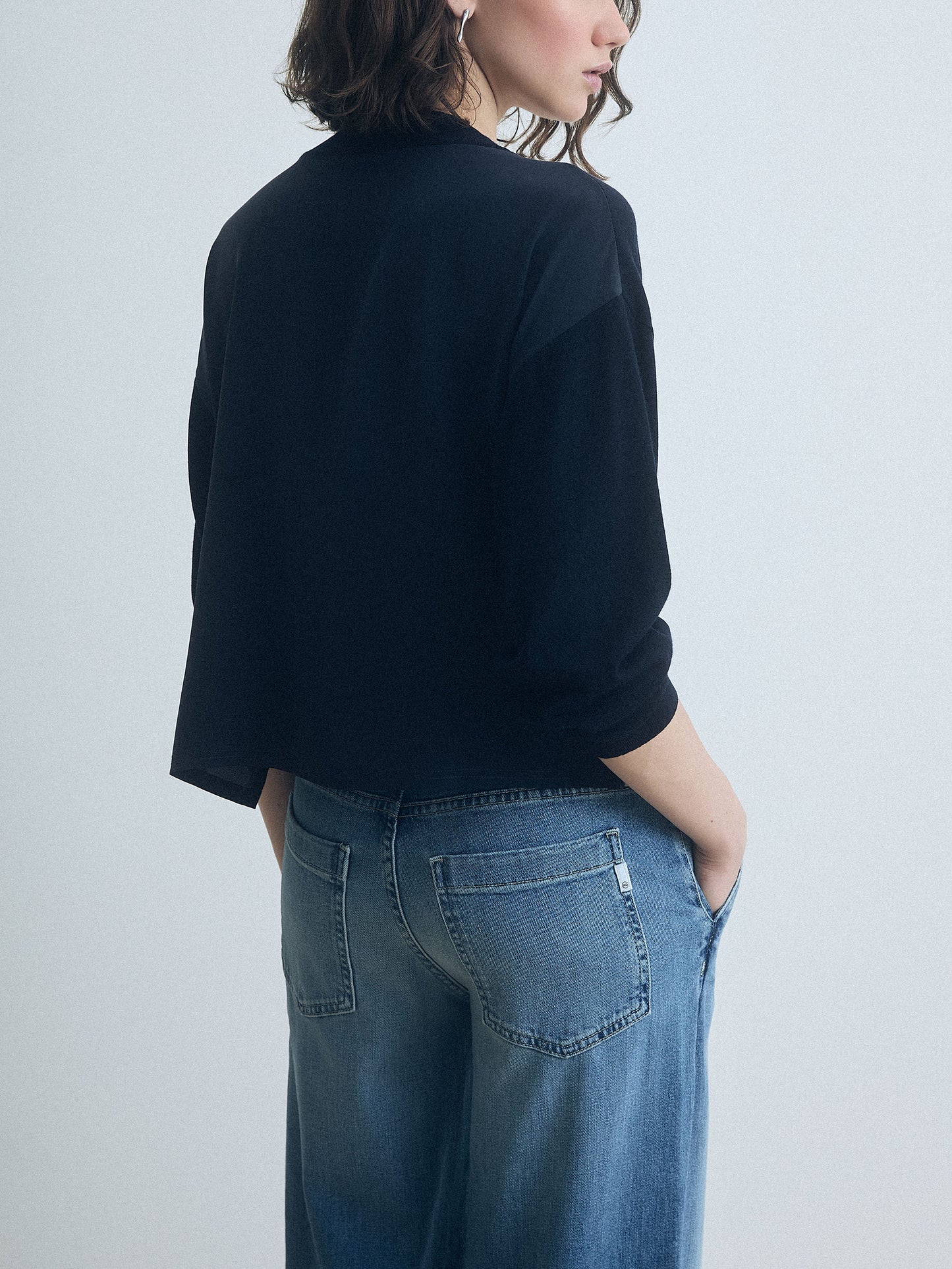 Cardigan Ample Avec Dos en Soie
