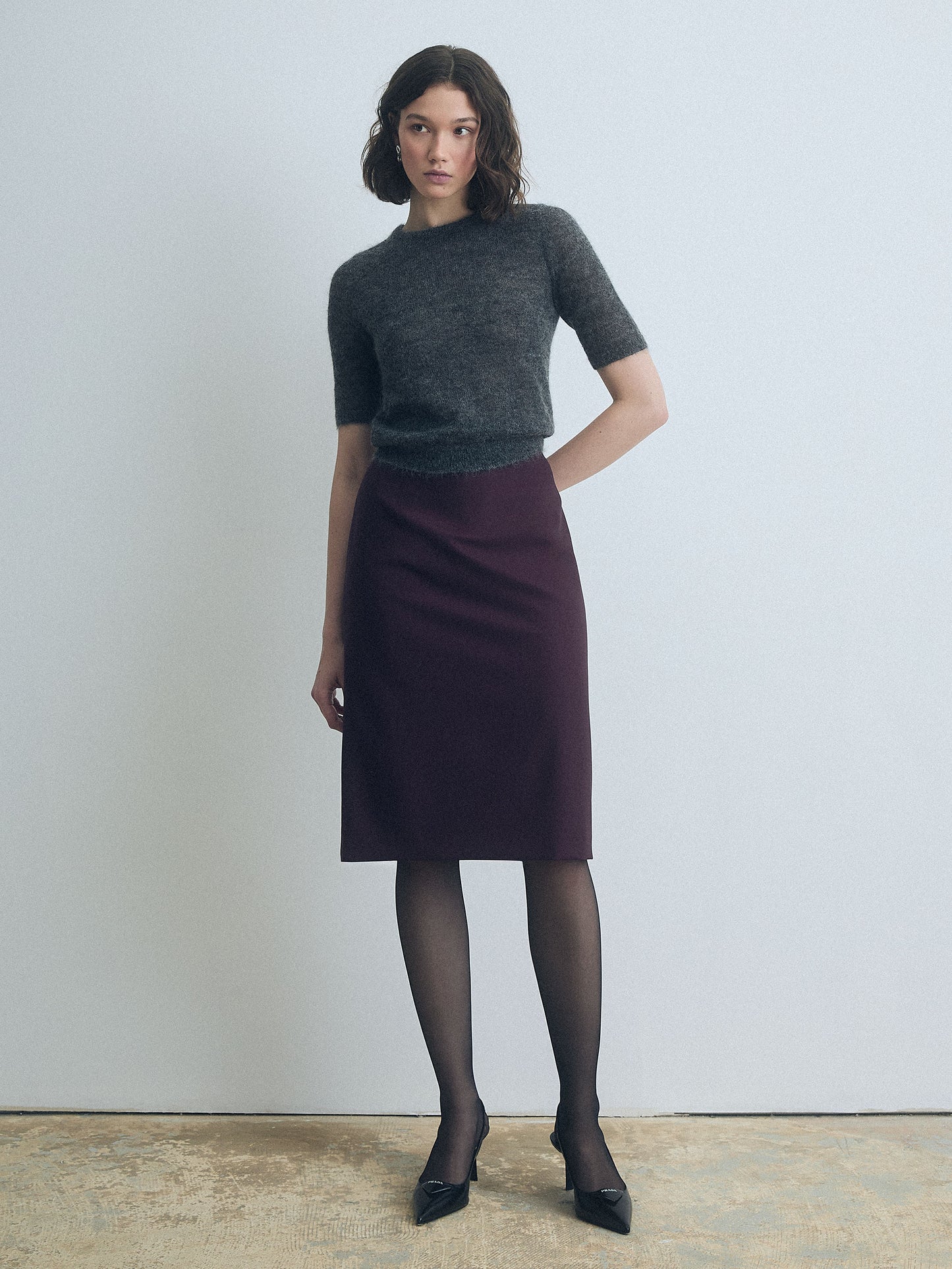 Short Sleeve Mohair Sweater