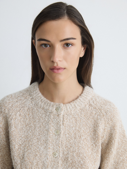 Cardigan En Maille De Mohair À Boutonnage Devant