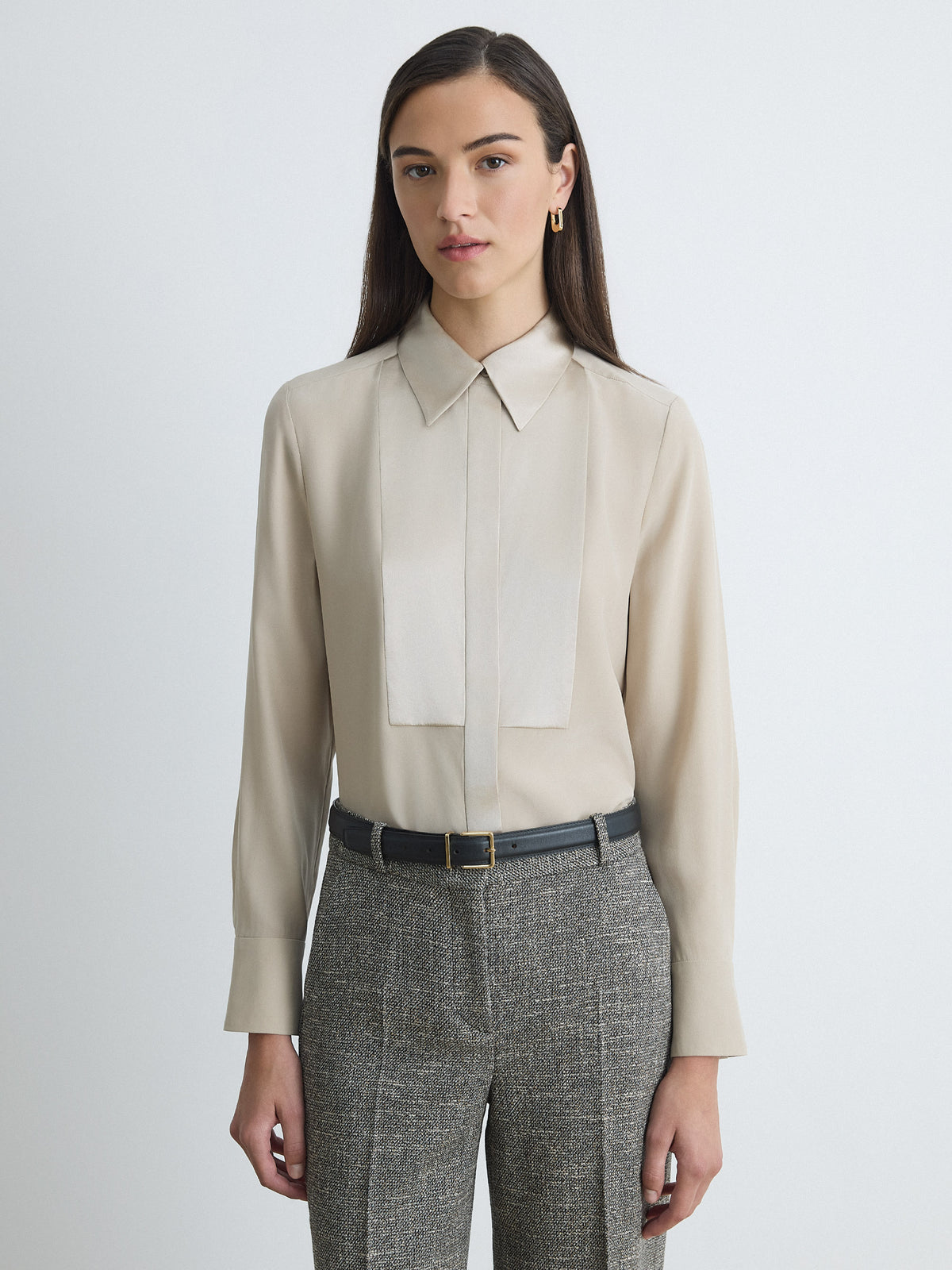 Satin Bib Blouse