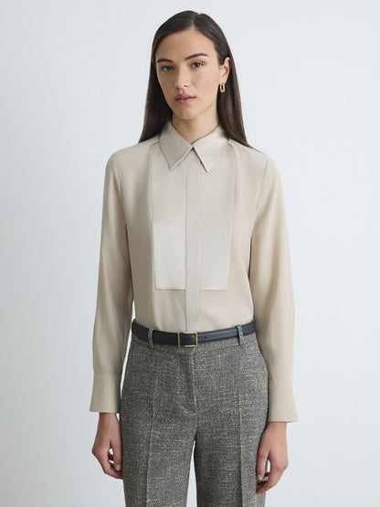 Satin Bib Blouse