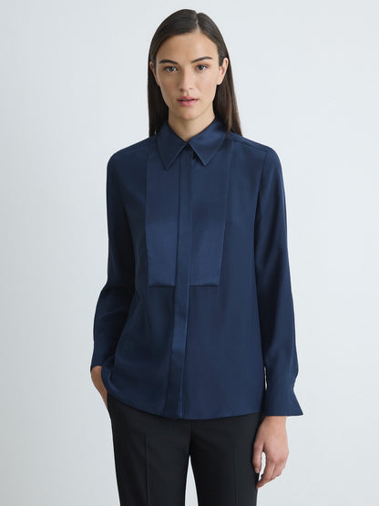 Satin Bib Blouse
