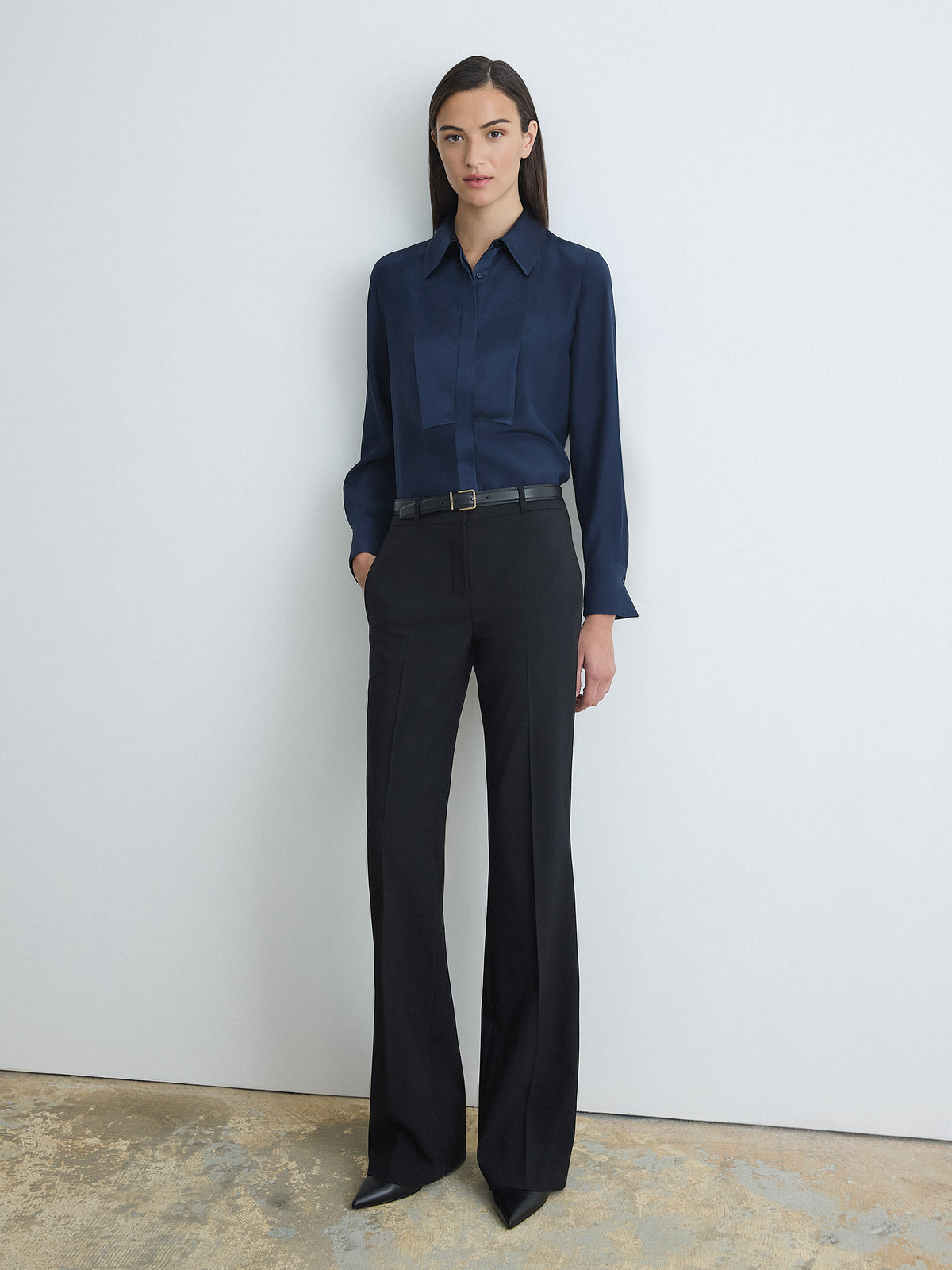 Satin Bib Blouse