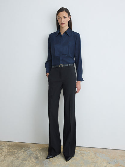 Satin Bib Blouse