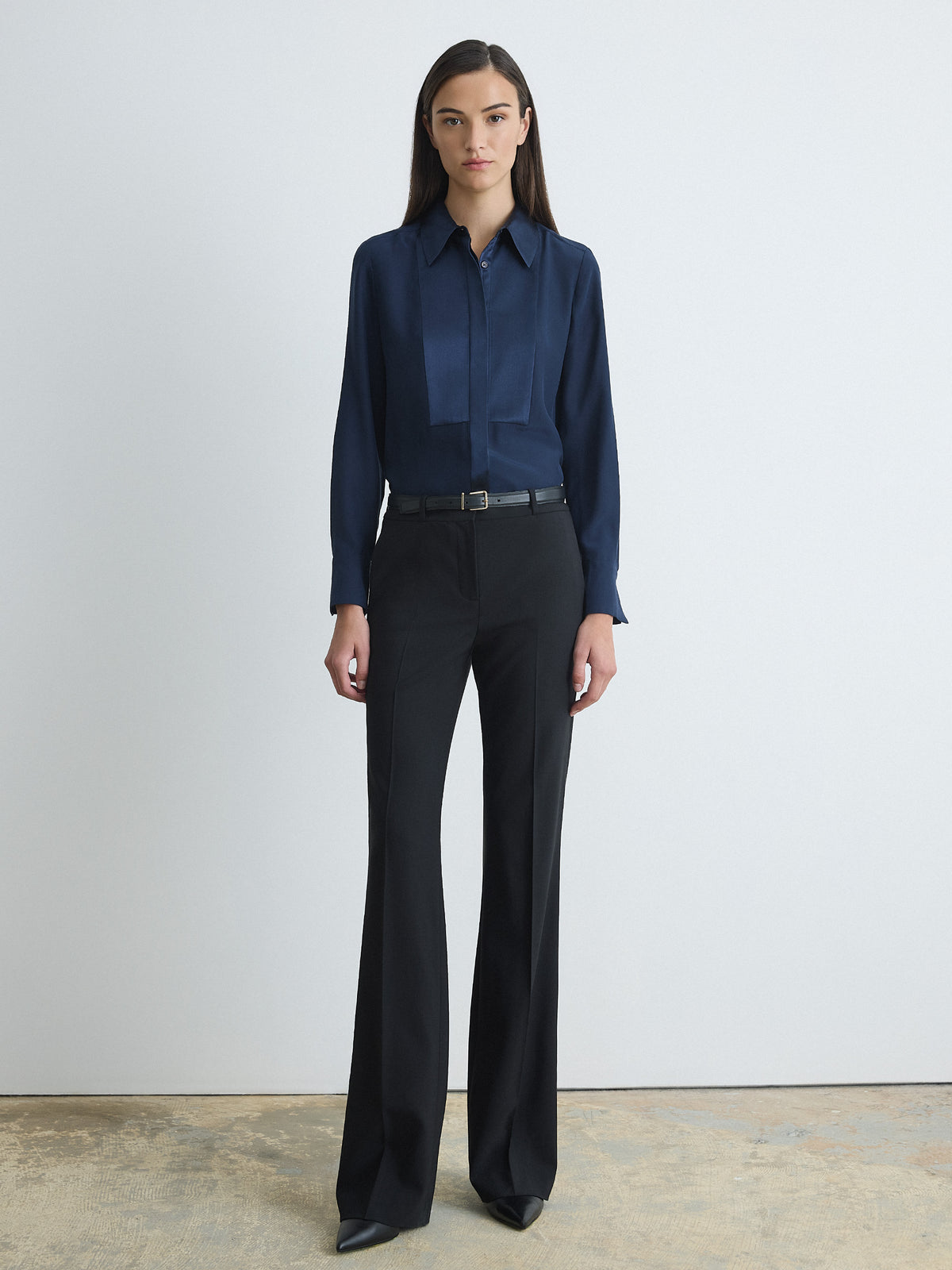 Satin Bib Blouse
