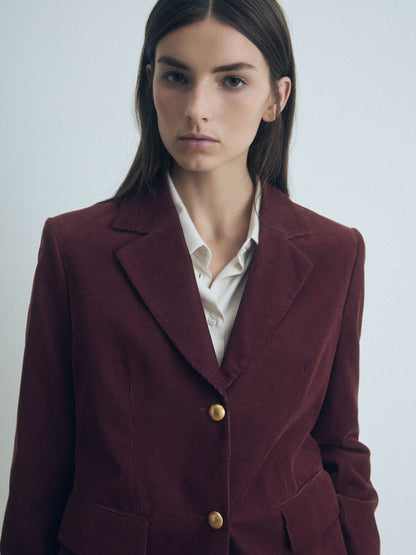 Veste Courte en Velours Côtelé 