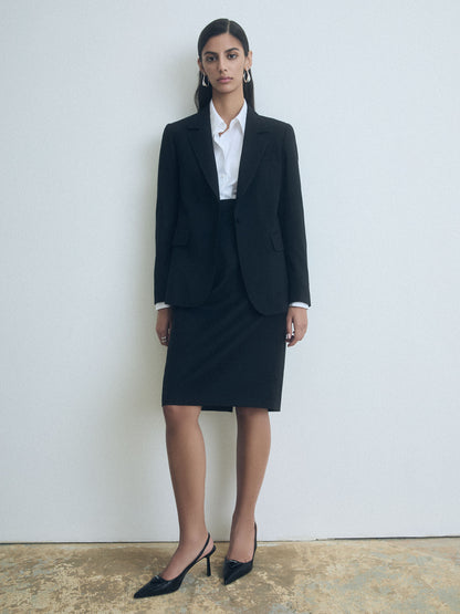 Veste Structurée en Mélange De Laine