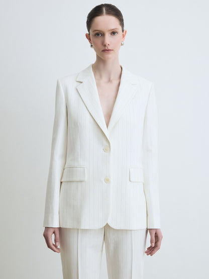 Cotton Linen Stripe Jacket