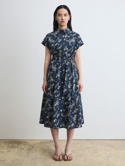 Robe Chemise en Popeline Imprimée