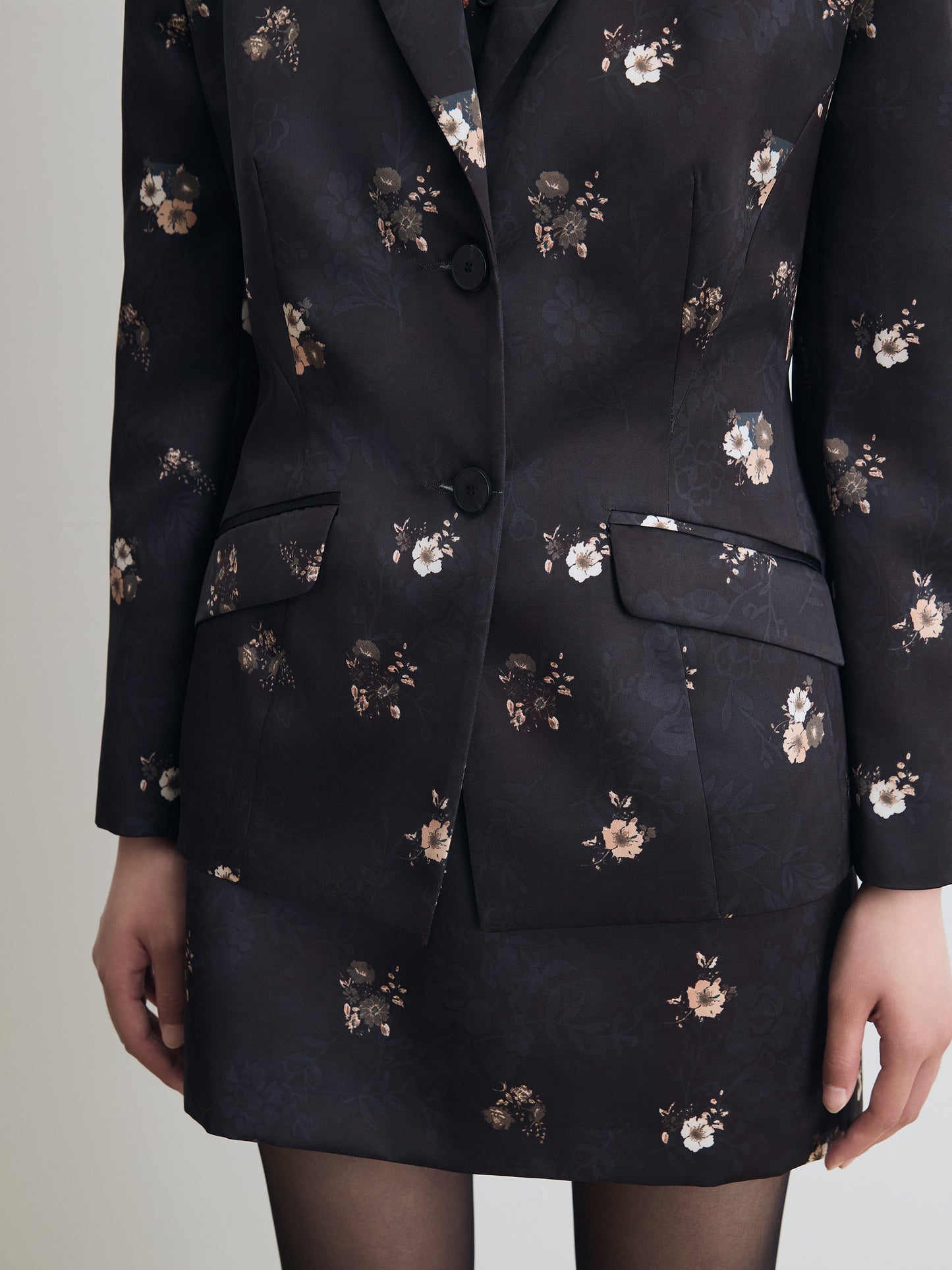 Veste tailleur à imprimé floral