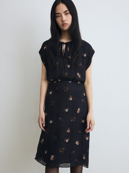 Robe Florale avec Lien à Nouer au Devant