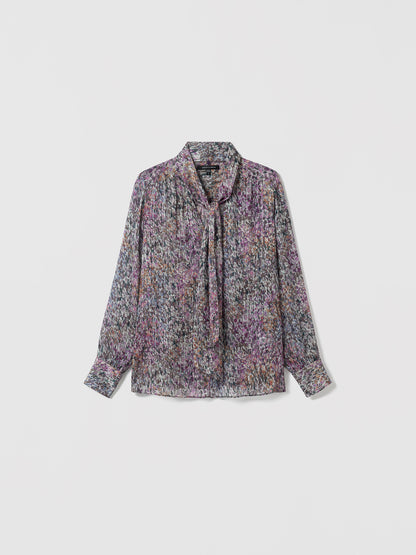 Floral Print Scarf Blouse