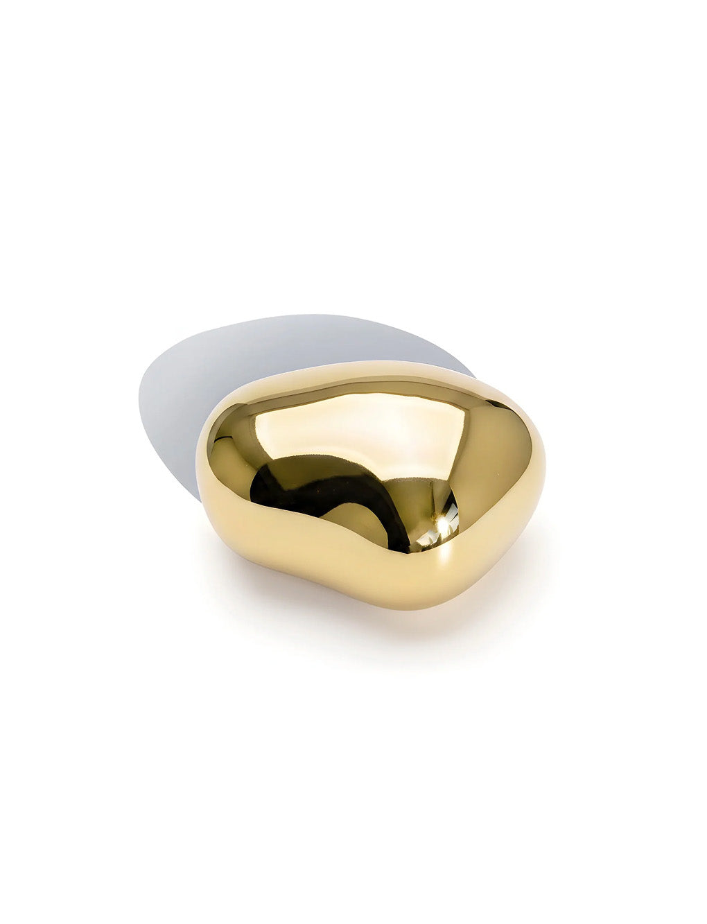 Gold and gray object on a white background