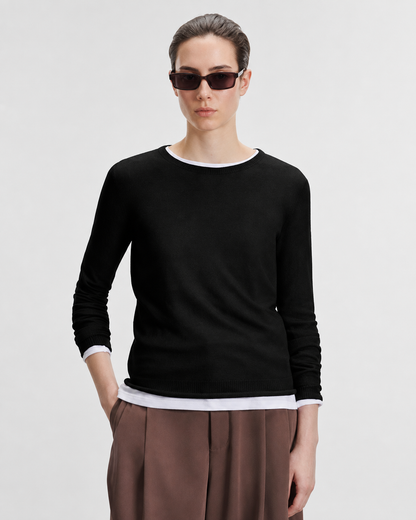 Machine Washable Cashmere Long Sleeve Crewneck