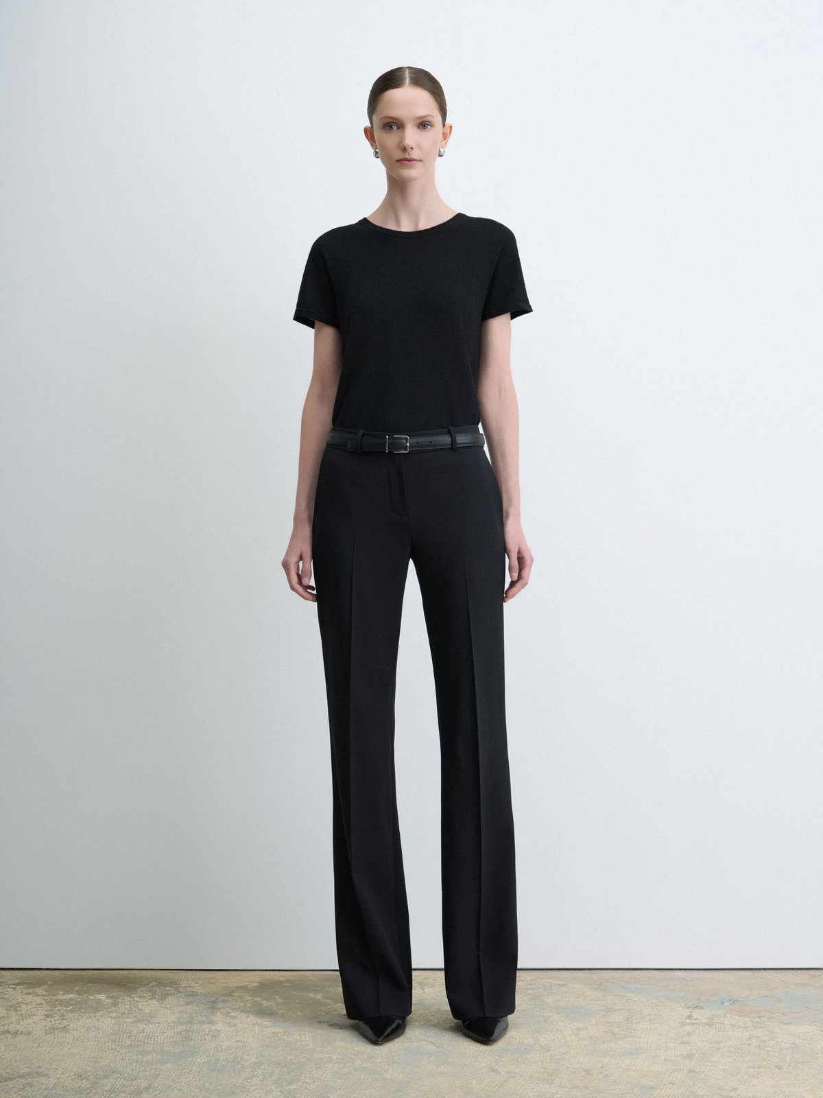 Pantalon Ajusté Et Évasé