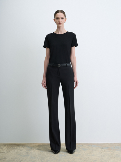 Pantalon Ajusté Et Évasé