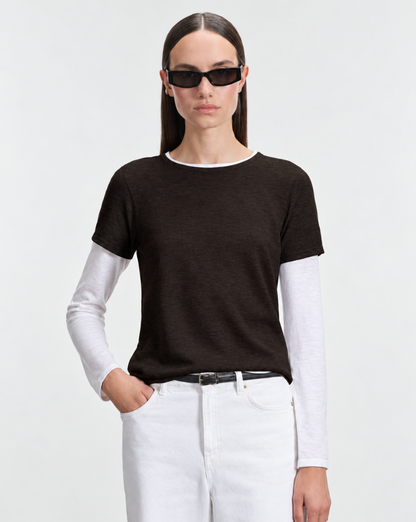 Machine Washable Cashmere Short Sleeve Crewneck