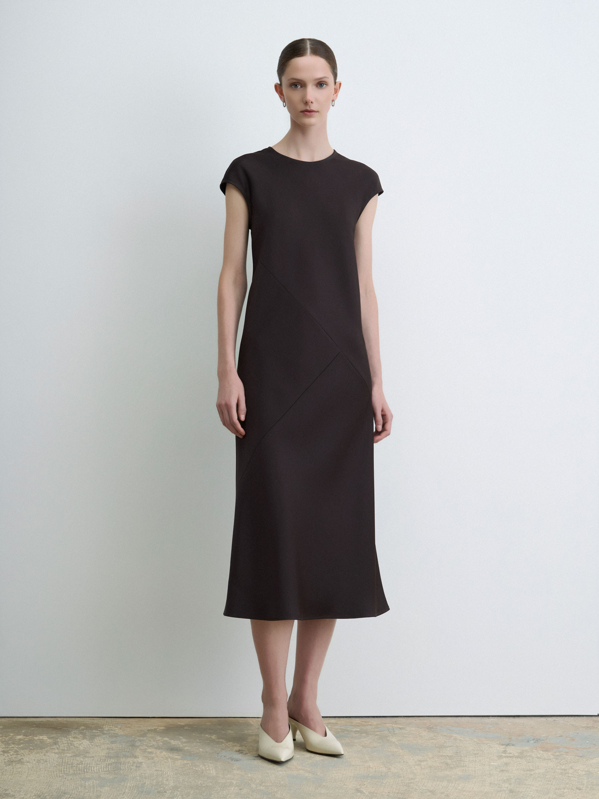 Matt Satin Cap Sleeve Dress