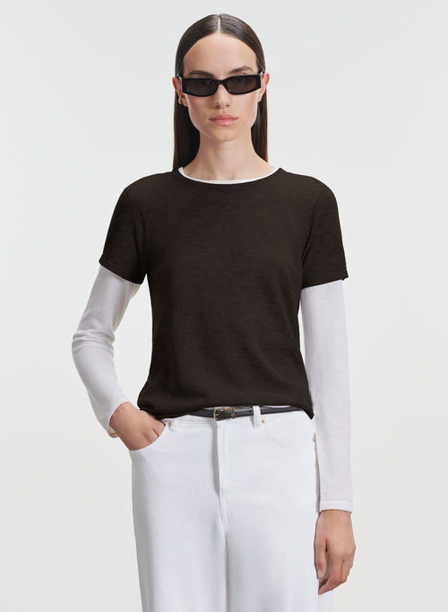 Machine Washable Cashmere Short Sleeve Crewneck
