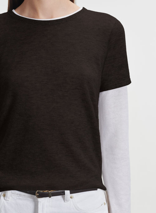 Machine Washable Cashmere Short Sleeve Crewneck