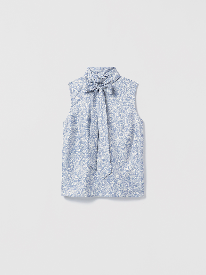 Blouse sans manches à col montant