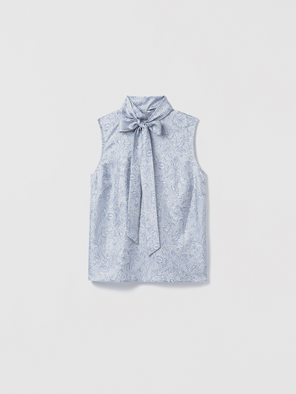 Blouse sans manches à col montant