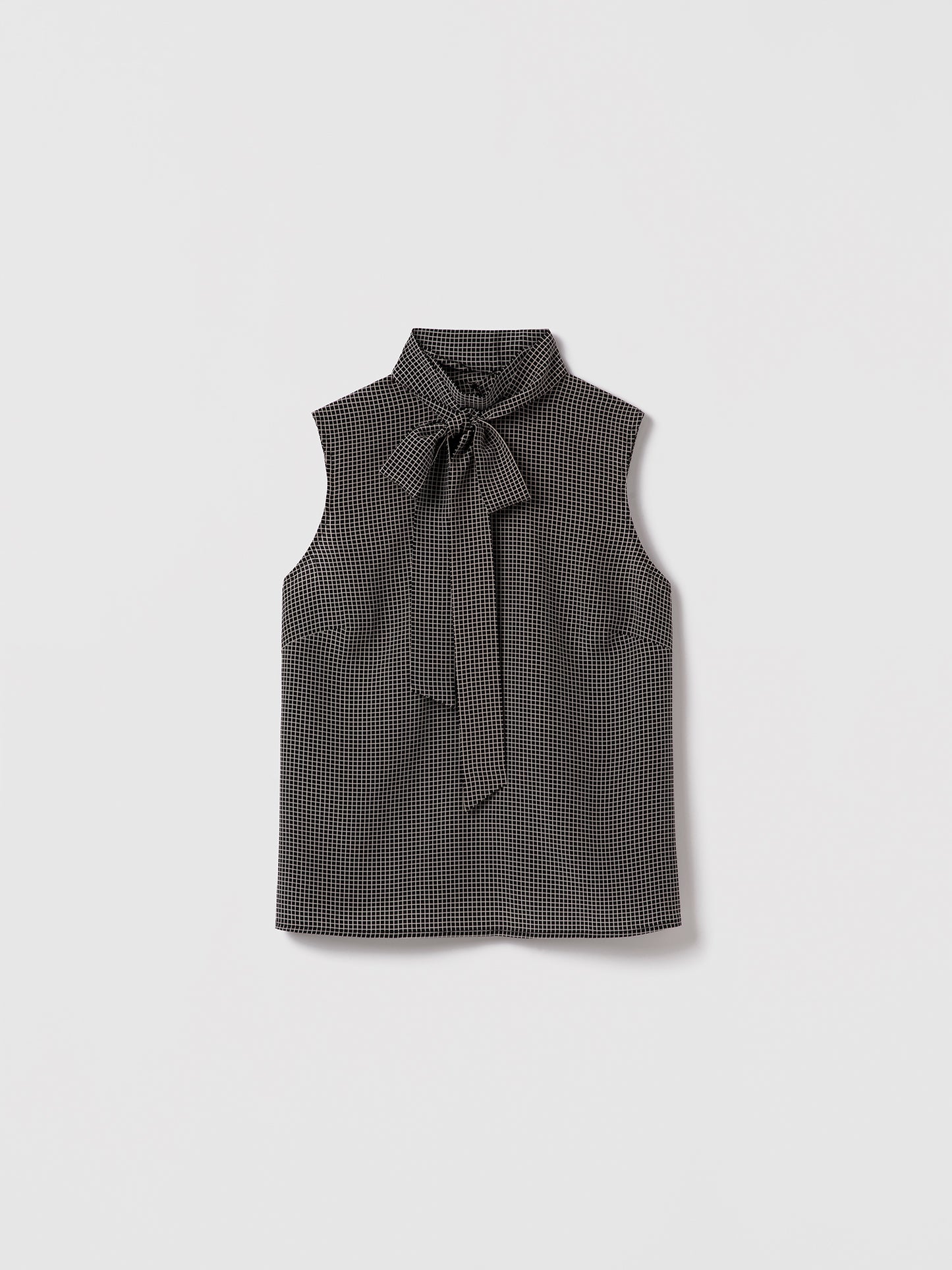 Blouse Sans Manches à Col Montant avec Lien