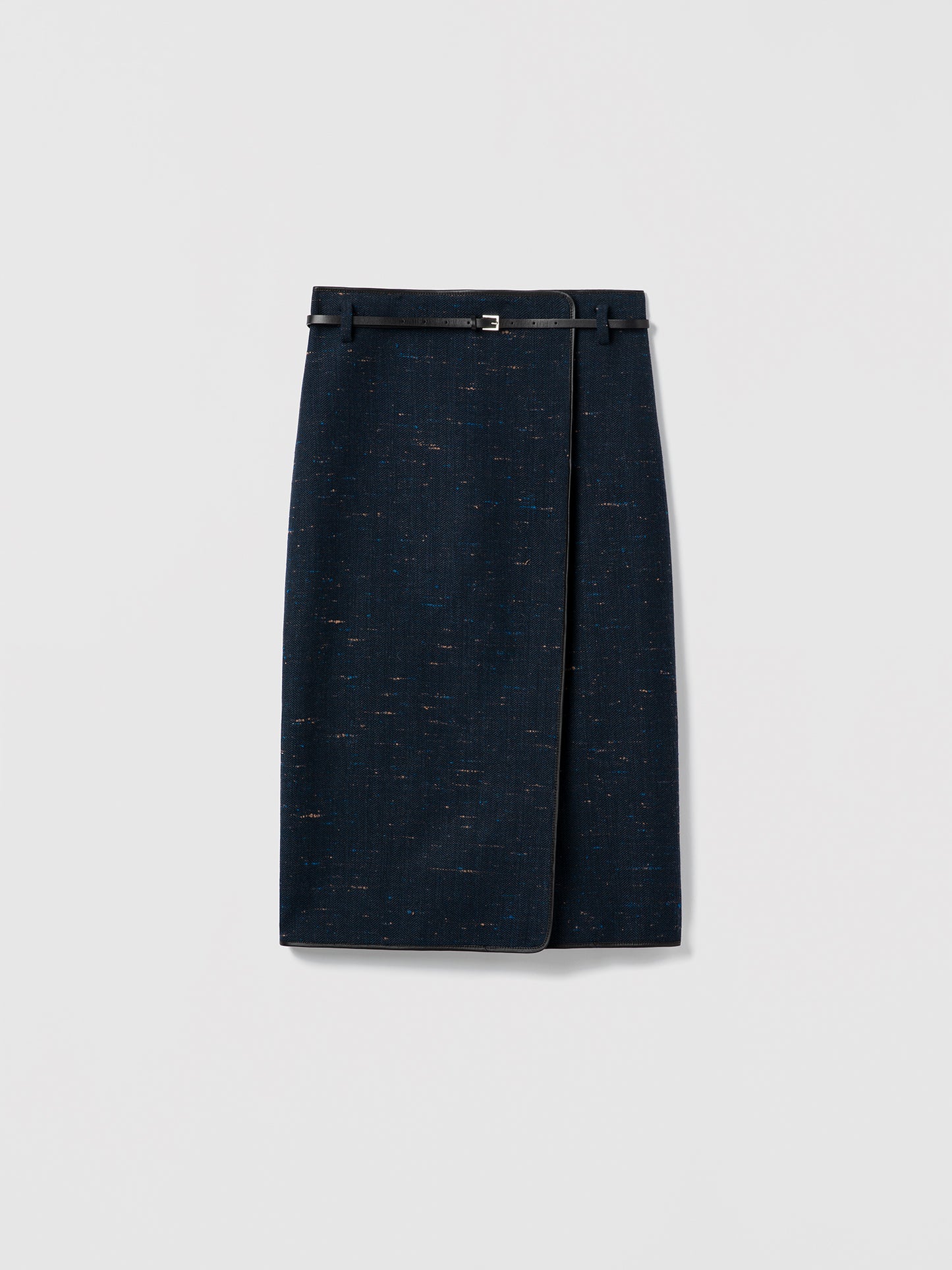 Jupe Portefeuille Avec Finitions En Cuir