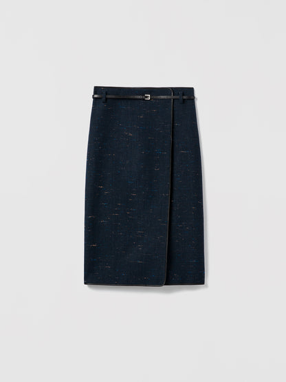 Jupe Portefeuille Avec Finitions En Cuir