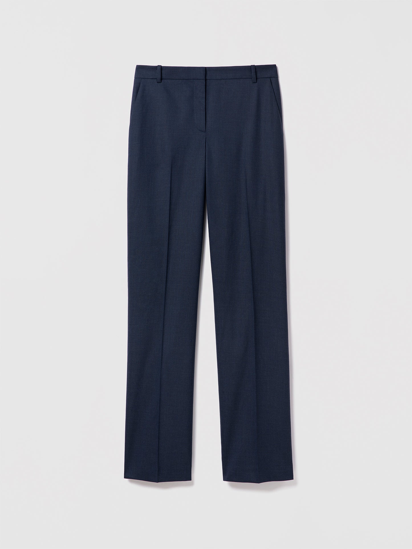 Straight stretch wool pant