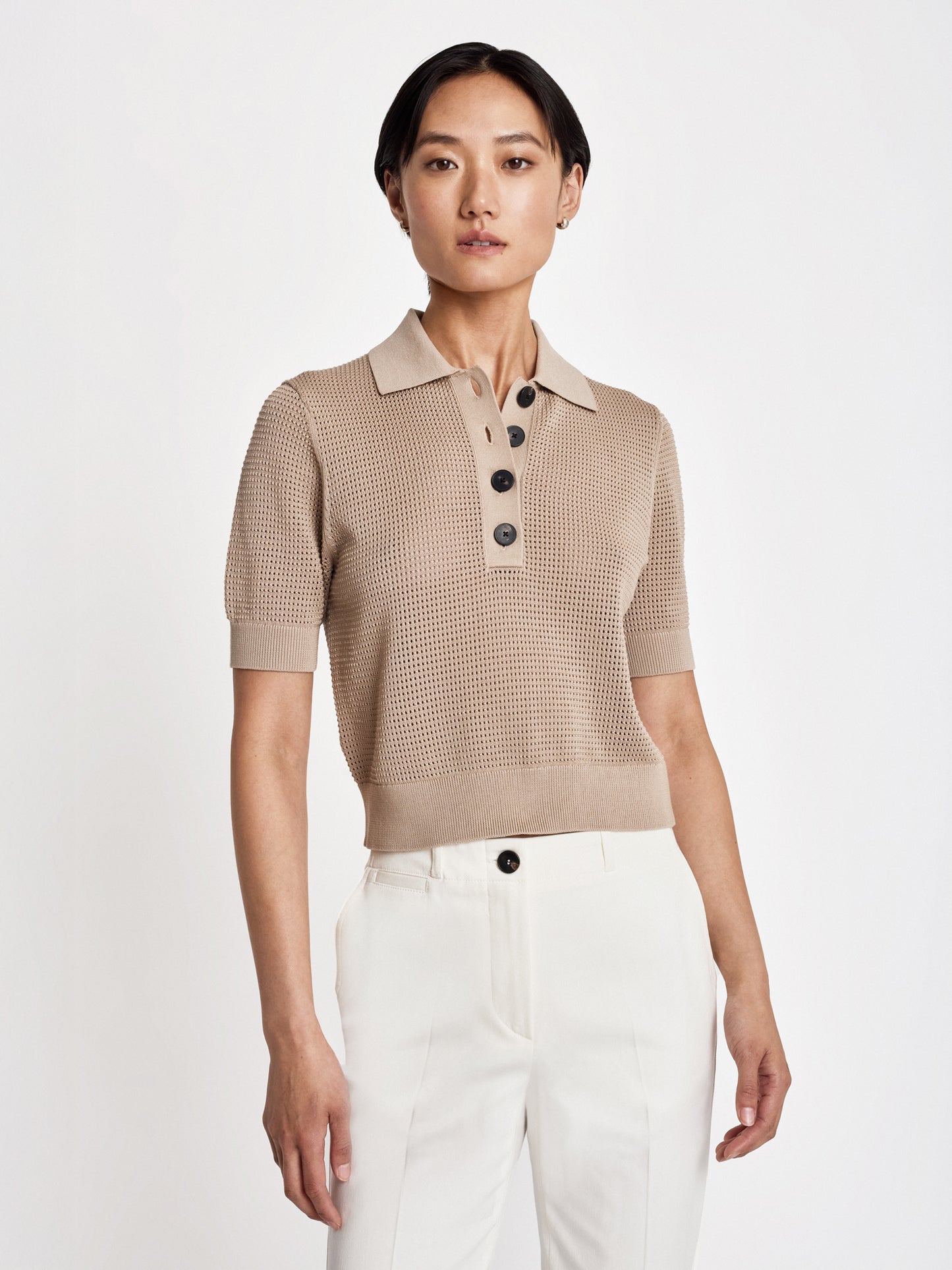Mesh cotton polo