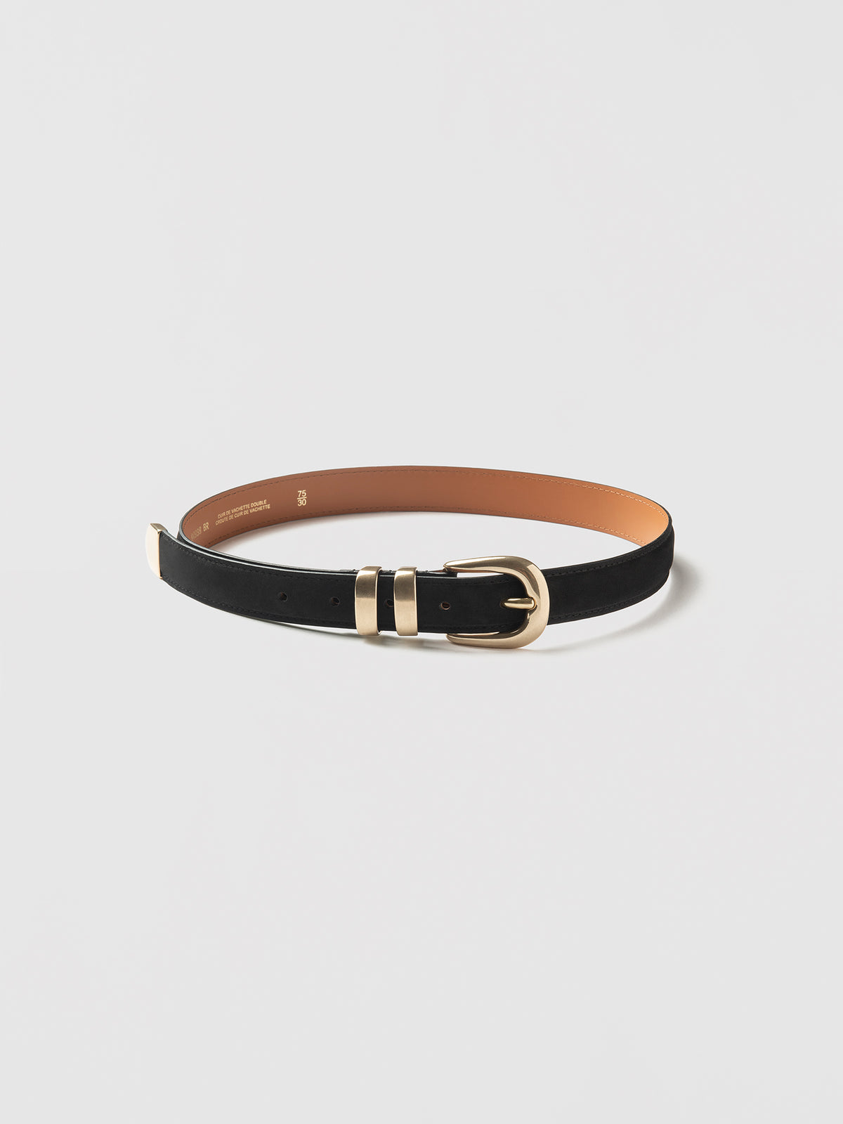 Maison Boinet Ceinture 25 mm en cuir nubuck