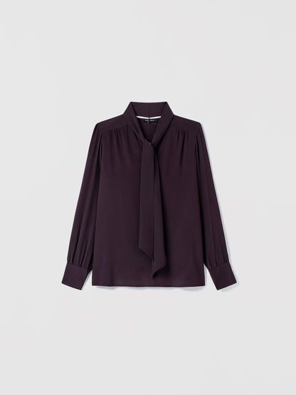 V-Neck Scarf Blouse