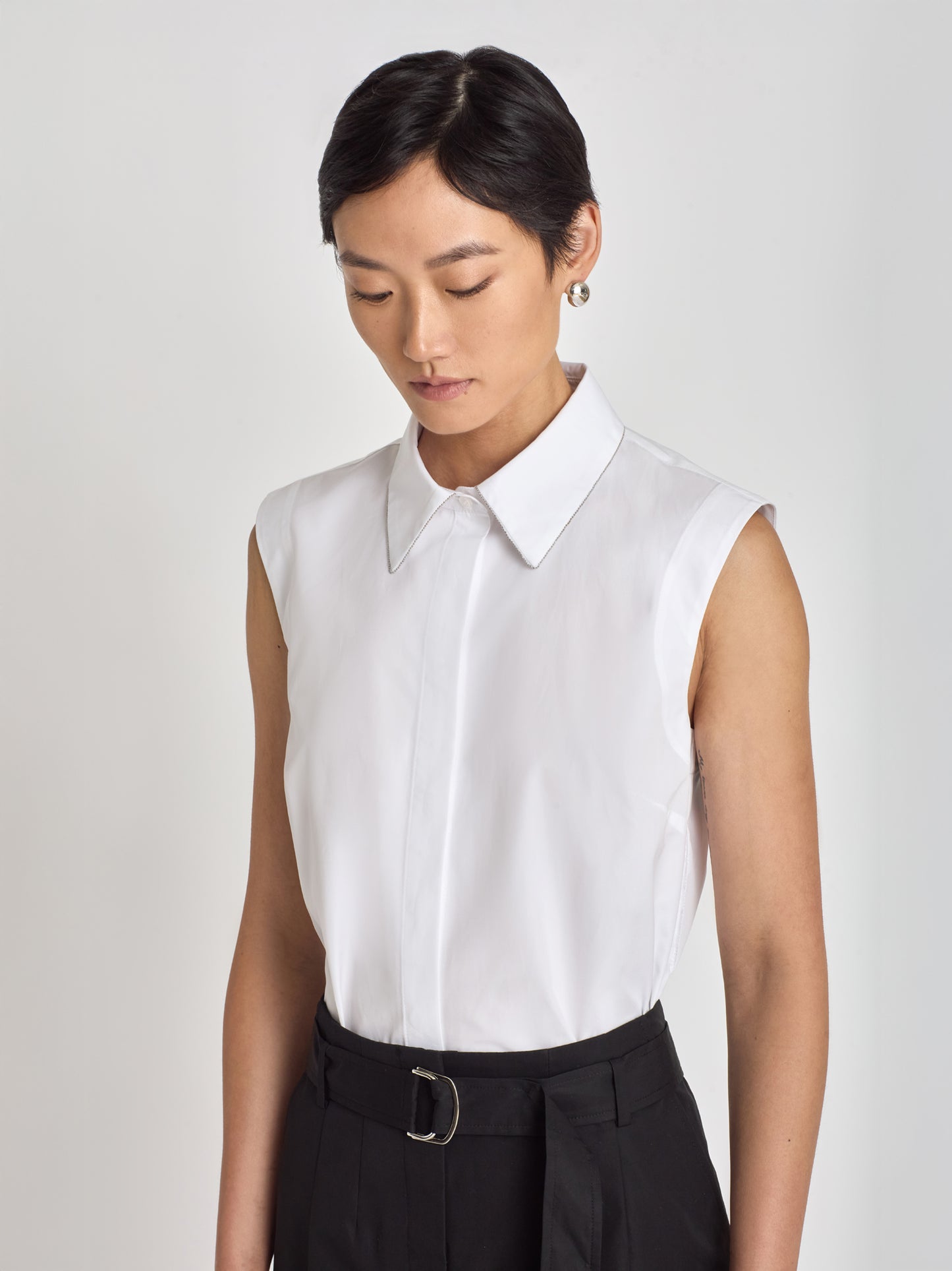 Blouse Sans Manches en Popeline